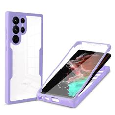 UUCOVERS Capa para Samsung Galaxy S24 Ultra (2024) 6,8 polegadas com protetor de tela proteção total resistente transparente TPU traseira resistente à prova de choque capa de silicone para Galaxy S24