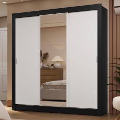 Guarda-roupa Casal 3 Portas Correr Espelho 2 Gavetas