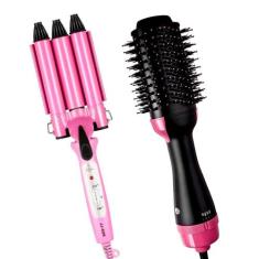 Escova Secadora Alisadora 4 Em 1 Ceramica 1000w City Modelador Cachos 