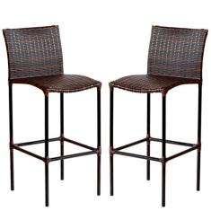 Conjunto 2 Banquetas Havaí Em Fibra Sintética Trama Dupla Artesanal Pa