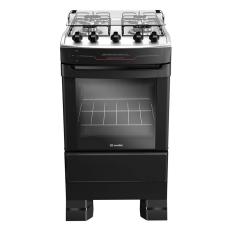 Fogão 4 Bocas a Gás Mueller MFI4BF Mesa Inox e Acendimento Automático Preto Fosco Bivolt