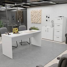 Kit 3 Peças com Escrivaninha, Gaveteiro Pasta Suspensa e Armário Multi