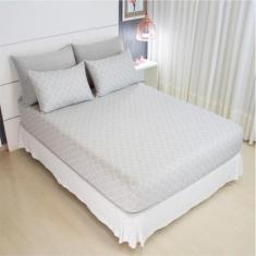 Jogo de Lençol Casal 3 Peças Estampado COZZILAR - Malha 100% Algodão, 