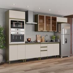 Cozinha Completa 6 Peças Com Aéreo De Vidro Lora Casa 812 Duna Com Cristal