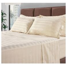 Jogo de Cama Solteirão 300 Fios 100% Algodão Adamascado 3 Peças - Bf Colchões