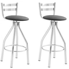 Conjunto 2 Banquetas Alta 54 Unimóvel Cromada