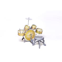 Bateria Infantil Rock N' Roll com Banquinho Baqueta Bh Store(Dourada)