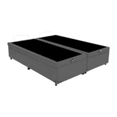 Base Box Bau King Bipartido Premium Santo Box Suede 47x192x203