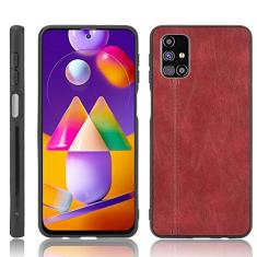 Capa adequada para Samsung Galaxy M31S, capa de celular estilo couro, proteção robusta 360° protege seu telefone capa de cor retrô para Samsung Galaxy M31S