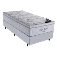 Cama Box Solteiro + Colchão Ortobom De Molas Freedom 66x88x188