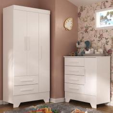 Quarto Infantil Completo Guarda Roupa 3 Portas 2 Gavetas com Cômoda Se