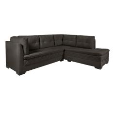 Sofá de Canto 6 Lugares Canadá Suede Aveludado Marrom