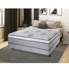 Cama Box Conjulgado Casal 138cm Multi Cristalflex - Cinza