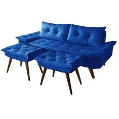 Sofá Bariloche 3 Lugares Duas Banquetas Material Sintético - Essencial