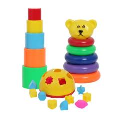 Brinquedo Educativo Bebê Encaixar Montar Argolas Colorido - Pica Pau