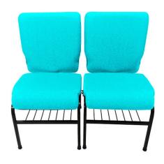 02 Cadeiras para Igrejas c/ Porta Biblía e Porta Cálice Verde