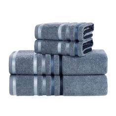 Kit Jogo De Toalhas Karsten 4 Peças Banho e Rosto Lumina Fio Penteado,