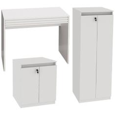 Escrivaninha Armario e Balcao Para Escritorio MEX73X51X49 Branco Tecno Mobili