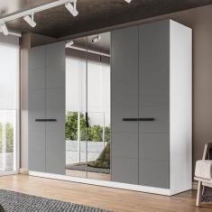 Guarda-Roupa 6 Portas 4 Gavetas com Espelho Lisboa - Politorno