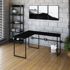 Escrivaninha Mesa Escritório L Estilo Dynamica 140cm Industrial Yescas