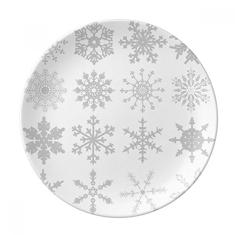 Prato de sobremesa com ilustração de floco de neve e porcelana decorativa de 20,32 cm, jantar em casa