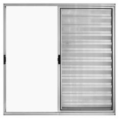 Janela de Alumínio Veneziana 100x150cm 3 Folhas Hale Esquadrias Branco