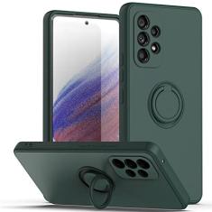 Capa de telefone com suporte de anel de silicone líquido quadrado para Samsung Galaxy S24 S22 Ultra A51 A71 A52 A72 S20FE S21 Plus A21S A22 A32 Capa, T6, para Samsung S24Plus