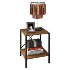 Mesa de Cabeceira 2 Prateleiras Pés Metálicos Madri Light Demolição/Pr