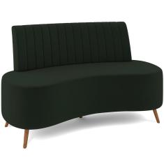 Sofá Chaise Living 2 Lugares 135cm Para Sala Cayman K01 Veludo Verde