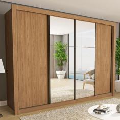Guarda-Roupa Casal Firenze 4 Portas 4 Gavetas Carvalho - Minastex, Mar