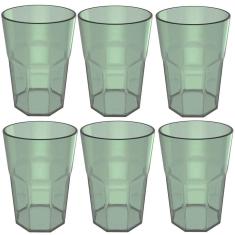 Conjunto 6 Copos Jogo De Copos Para Suco Água 400ml Rosa Quartzo