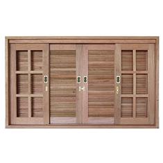 Janela de Correr Veneziana Quadriculada Isabela Revestimentos 120cmx180cmx15cm Cedro Arana