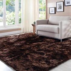 Tapete Shaggy Pelo Alto 200x240cm Casa Dona Tabaco