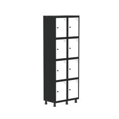 Armário Locker Guarda-roupa 8 Portas Aço Grp 502/8 Preto/Branco