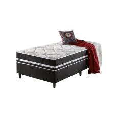 Cama Box Solteiro King + Colchão Molas Ensacadas Los Angeles Preto