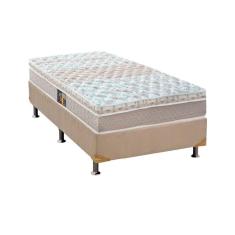 Cama Box Solteiro: Colchão Molas  Ensacadas Castor Class + Base CRC Suede Clean (88x188)
