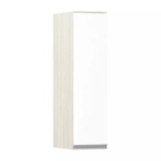 Armário Luciane 20cm 1 Porta Lis, Legno Crema/Branco Mat
