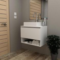 Balcão Gabinete Suspenso para Banheiro sem Cuba 60cm BN3606 Tecnomóbil