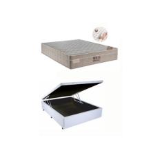 Conjunto Cama Box Baú Casal Reforçado Jadmax + Colchão Ortobom Molas E