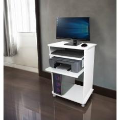 Mesa de Computador 58cm - Duas prateleiras (Com corrediças telescópicas) -LANÇAMENTO
