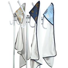 Kit 3 Toalha de Banho Bebê Dupla Face com Capuz Estampado Forrado Supe