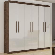 Guarda Roupa Casal 6 Portas Belém Valverde Móveis Canion/Off White