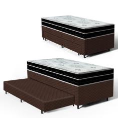 Cama Box com Colchao de Espuma D45 Pillow In Anjos OrtoConfort + Auxiliar de Espuma Unique Solteiro 88cm