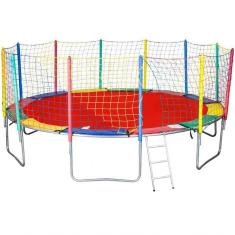 Cama Elástica 4,27m 6 Pés Chicoplay Lona Vermelha Nacional Com Emenda