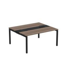Mesa Plataforma Dupla com Pé de Aço para Coworking 160X140/2P PDC16/14/2P Walnut/Preto