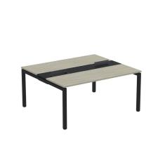 Mesa Plataforma Dupla com Pé de Aço para Coworking 160X140/2P PDC16/14/2P Nogueira casblanca/Preto