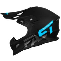 CAPACETE OFF ROAD PRO TORK FAST 788 SOLID PRETO - AZUL TAM. 60