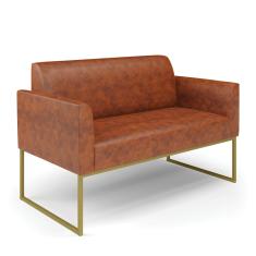 Sofá Namoradeira Base Industrial Dourado Marisa Corano Nozes D03 - D'Rossi