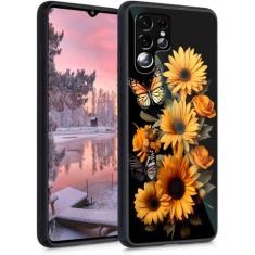 DSRGRGFDJ Capa projetada para Galaxy S24 Ultra, capa traseira de vidro temperado + silicone macio TPU à prova de choque capa protetora antiderrapante para Samsung Galaxy S24 Ultra 6,8 polegadas