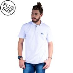 Camisa Polo Plus Size Hipica Polo Club Elastano Estilo Classic, Branco
